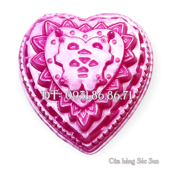 Khuôn rau câu trung thu hình tim Song Hỷ loại 13 cm – Mã số 1921