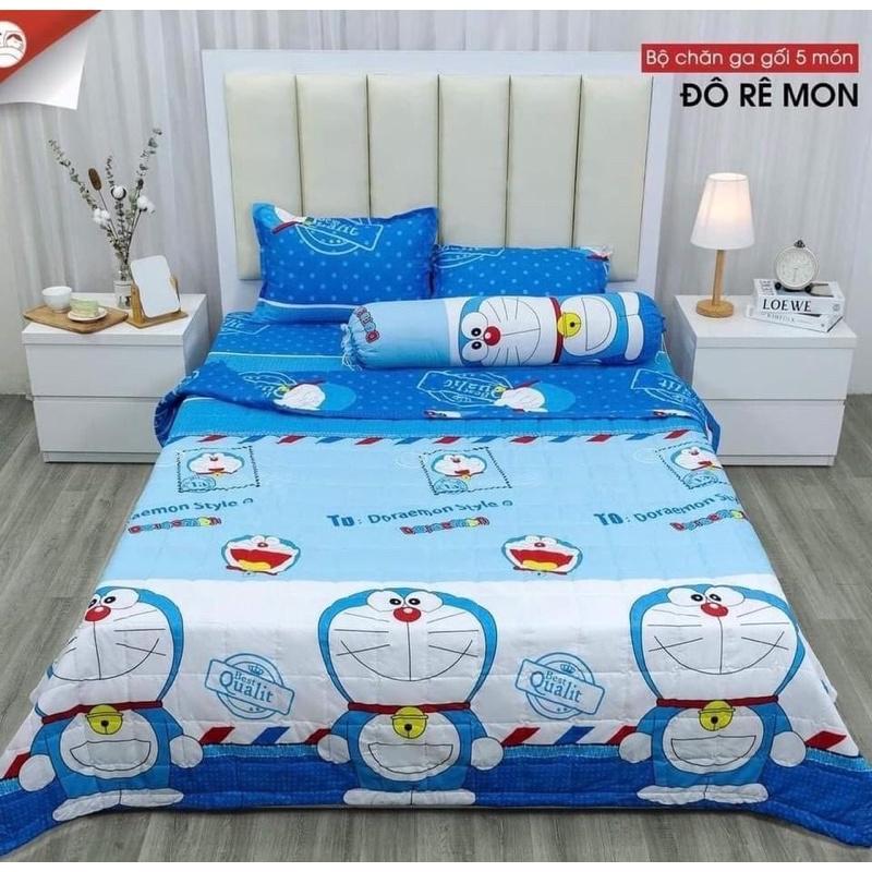 Chăn ga gối - Bộ drap 5 món cotton poly nhiều mẫu đủ size