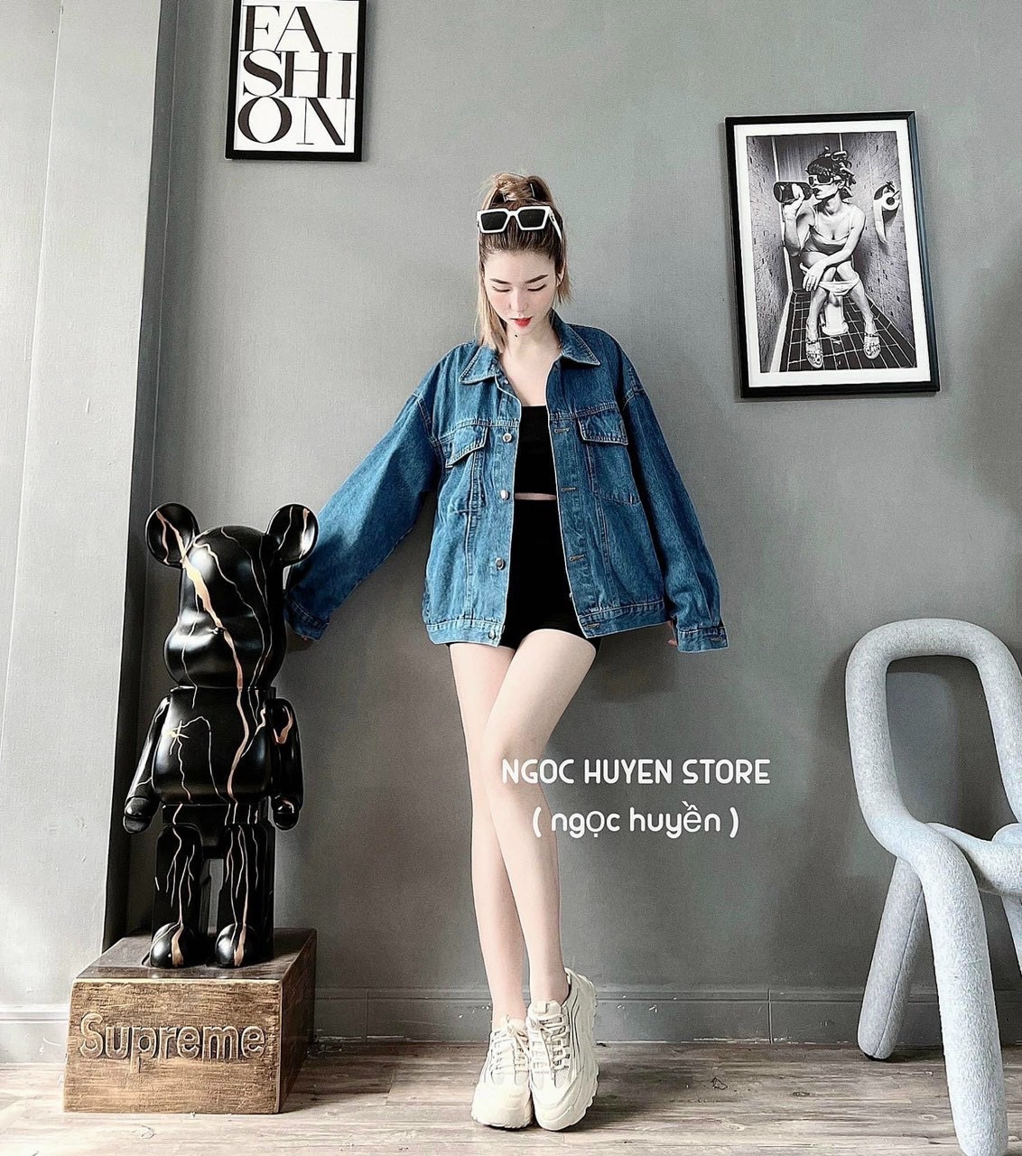 ÁO KHOÁC JEANS RỘNG BIG SIZE SUÔNG TAY DÀI UNISEX NỮ NAM TRƠN DENIM THỂ THAO ĐI CHƠI DẠO PHỐ ĐI BIỂN