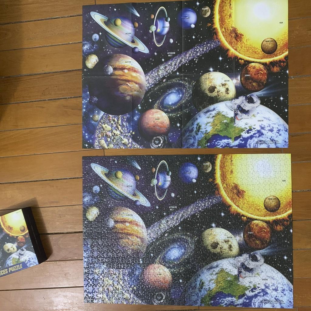 Tranh Ghép Xếp Hình 1000 Mảnh Jigsaw Puzzle, Màu Đẹp Sắc Nét Miếng Dày RandomCut 70x50cm CC98