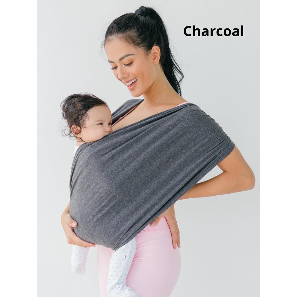 Địu Vải EmBé Sling Dòng Flex Và Flex Plus Màu Charcoal Cho Bé Từ 0 Đến 24 Tháng Tuổi