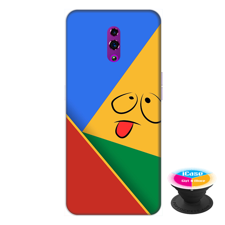 Ốp lưng điện thoại Oppo Reno hình Mặt Người Mẫu 2 tặng kèm giá đỡ điện thoại iCase xinh xắn - Hàng chính hãng