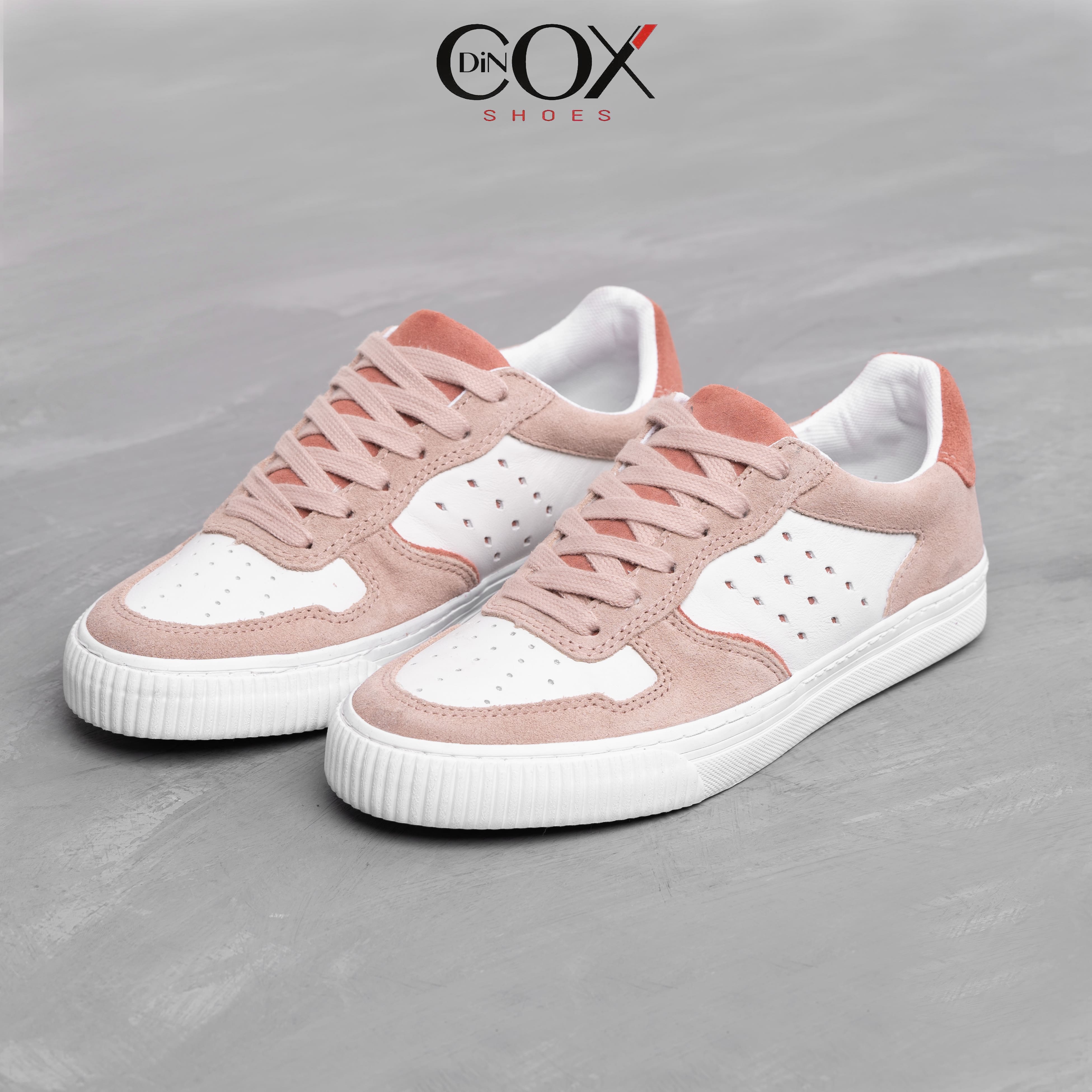 Giày Sneaker Nữ Da Bò Thật DINCOX E03 Pink Sang Trọng