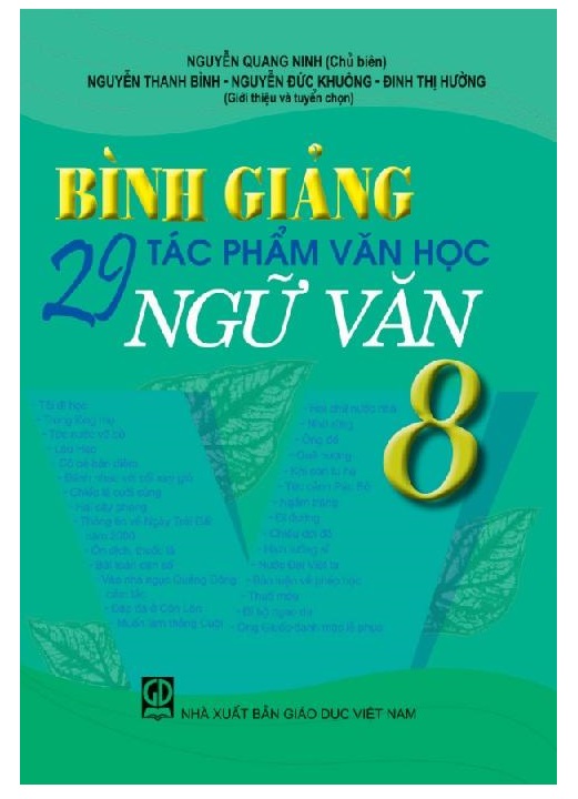 Bình giảng 29 tác phẩm văn học Ngữ văn lớp 8