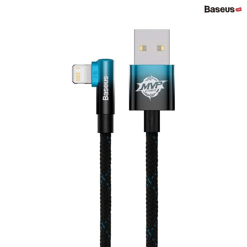 Cáp Sạc Nhanh IPhone 90 Độ Baseus MVP 2 Elbow-shaped Fast Charging Data Cable USB to iP 2.4A - Hàng chính hãng