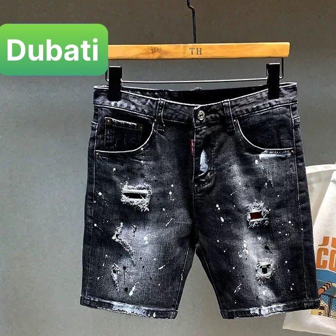 QUẦN SỌT SHORT LỬNG JEAN NAM CHẤT BÒ ĐEN SƠN WASH NHẬT BẢN CAO CẤP- DB-1303- DUBATI FASHION