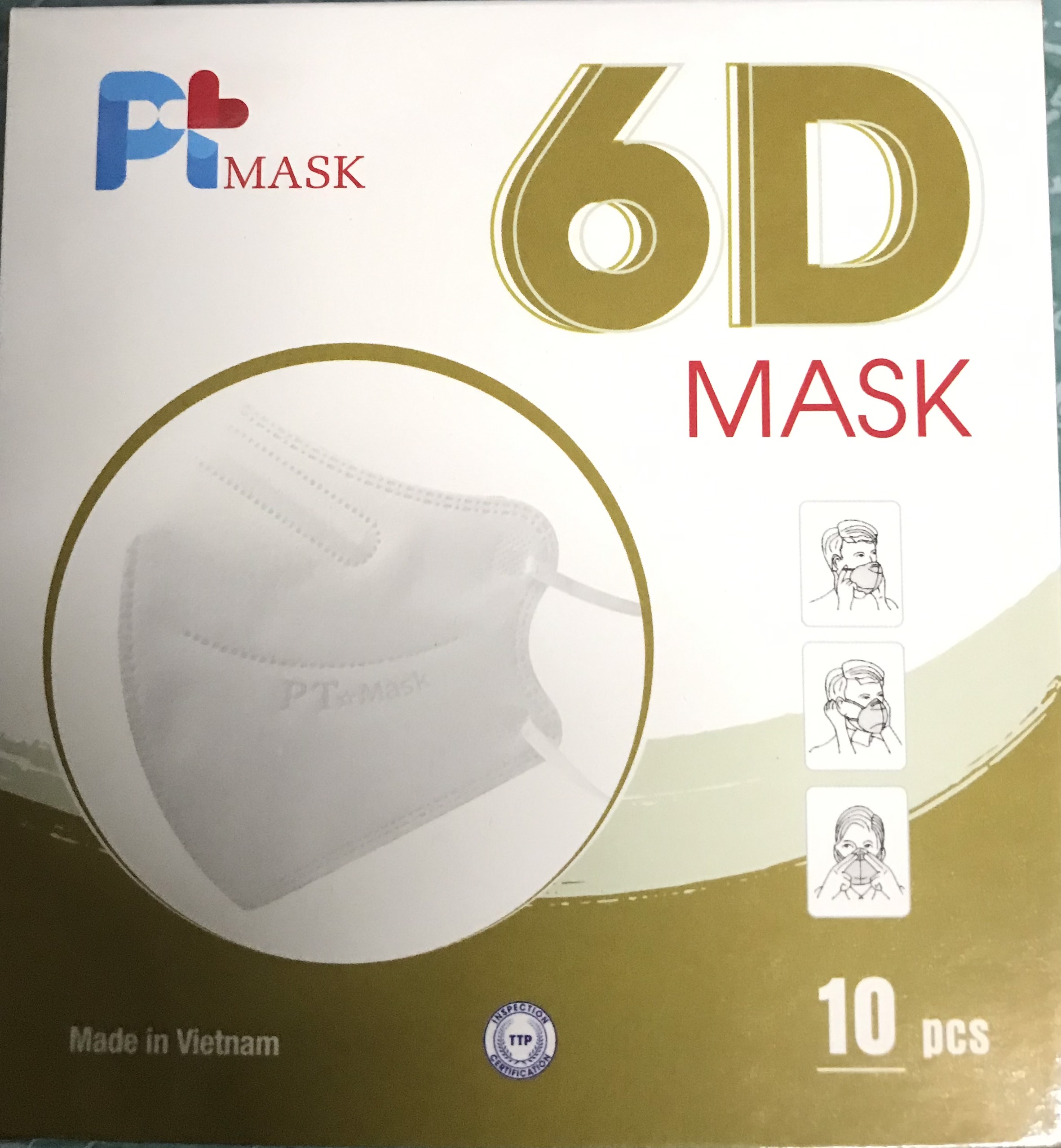 Hộp 10 Cái Khẩu Trang VNN95 PT Mask, 5 Lớp, Kháng Khuẩn, Chống Bụi Siêu Mịn PM2.5, Màu Trắng - Đạt Các Chứng Chỉ ISO 13485, ISO 9001, CE, FDA, TGA.