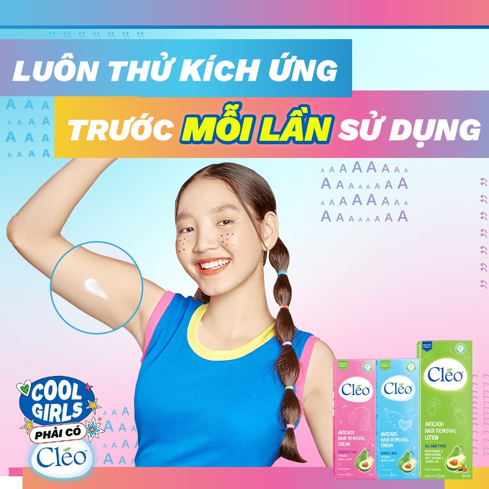 Combo tẩy lông nách Cléo cho da nhạy cảm an toàn không đau 50g và kem giảm thâm nách Cléo chiết xuất lá lộc đề 35g