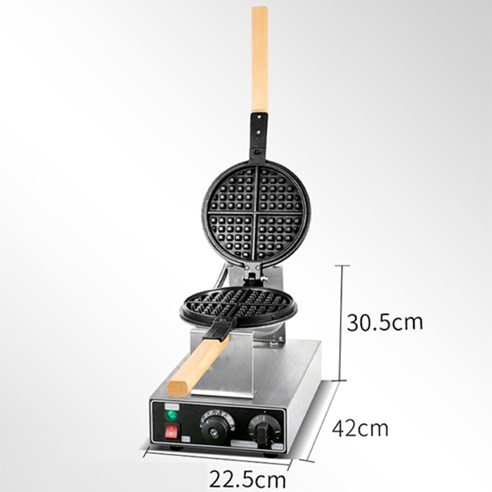 Máy Làm Bánh Kẹp Waffle Đơn Cán Gỗ Công Nghiệp Waffle Baker 220V Machine Iron PVN4681 Tặng Công Thức Làm Bánh