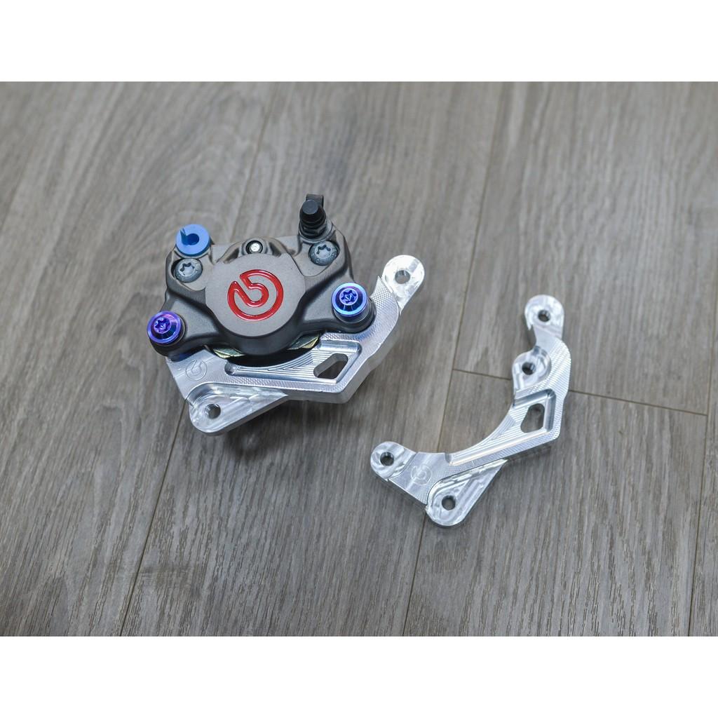 PAD PHANH 2 Pits đối xứng. Pad phanh CNC Nguyên Khối Chắc Chắn, Chuẩn heo và đĩa 245mm.