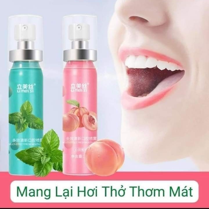 [Mua 1 tặng 1] Xịt thơm miệng HEYXI (20ml) Vị Đào/Bạc Hà Thơm Mát