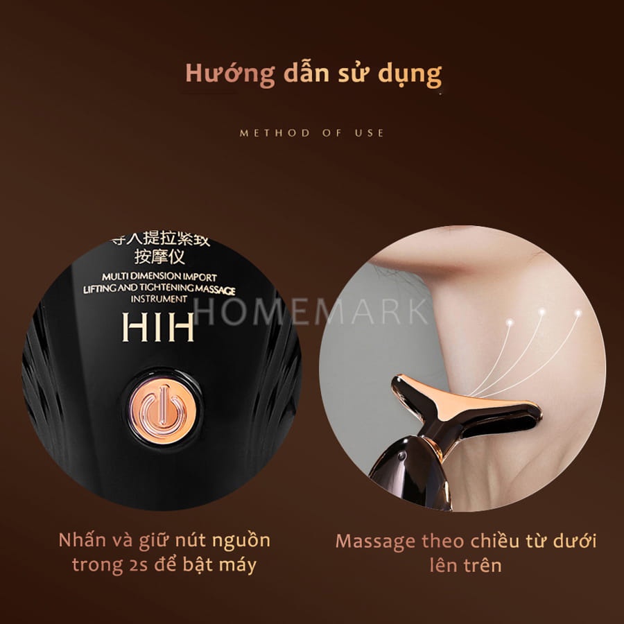 Máy Massage Nâng Cơ Mặt Cầm Tay, Máy Đẩy Tinh Chất Làm Mờ Vết Nhăn, Thon Gọn Mặt, Mát Xa Mặt Cổ Dùng Pin - HÀNG CHÍNH HÃNG MINIIN