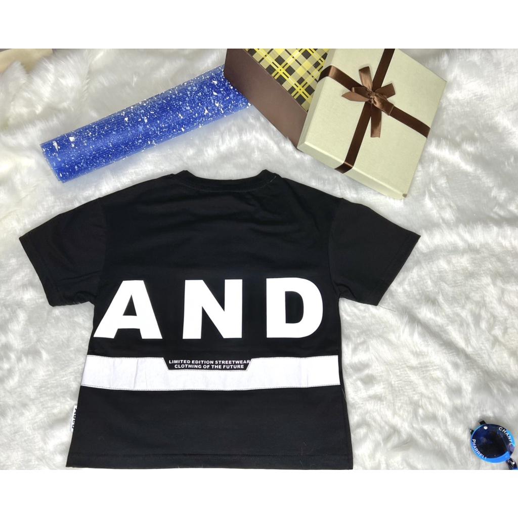 Áo bé trai cộc tay AND áo phông cho bé mặc mùa hè chất liệu cotton size 110-150 cho bé từ 16 - 26 kg, ảnh shop tự chụp