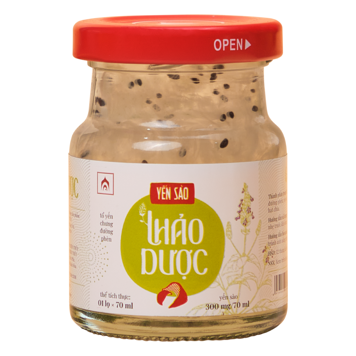 Nước Yến Chưng Sẵn Yến Sào Thảo Dược Hạt Chia - Hộp 1 Lọ 70 ml - Tổ Yến Chưng Đường Phèn - Nhà Yến Nha Trang - Đặc Sản Nha Trang