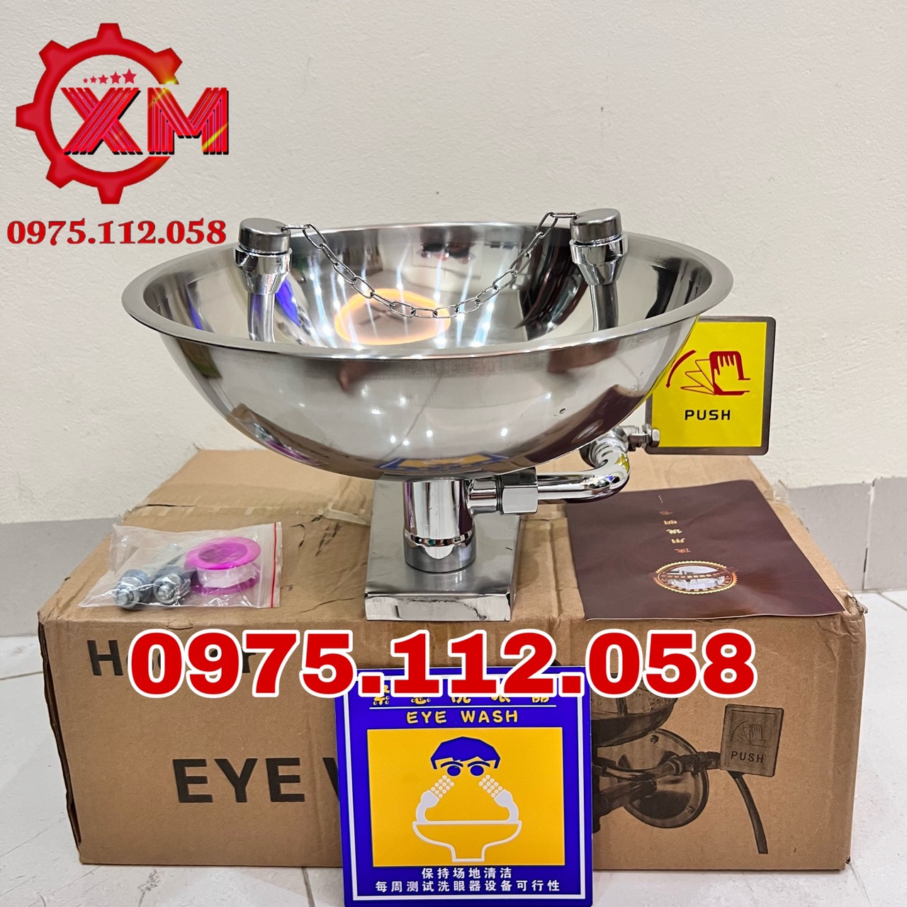 Chậu rửa mắt khẩn cấp gắn tường
