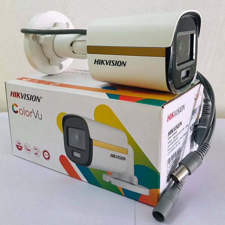 Camera analog TVI colorVu Hikvision DS-2CE12DF3T-FS 2MP, tích hợp mic thu âm, có màu ban đêm - Hàng chính hãng