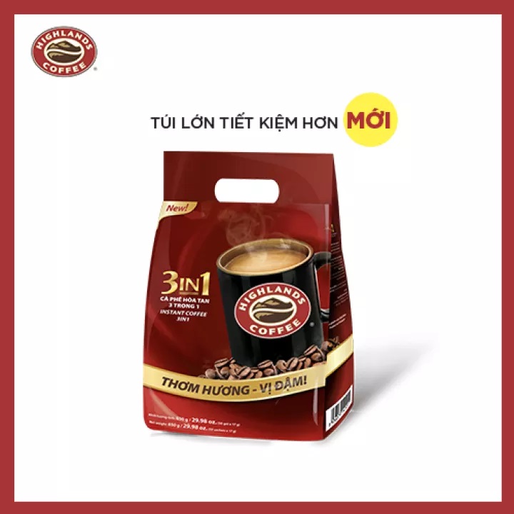 Cà phê hòa tan 3in1 HIGHLANDS COFFEE 50 gói x 17g