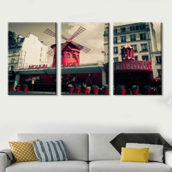 Bộ 3 Tranh Canvas Không Viền Treo Tường Phòng Khách "Paris" W163