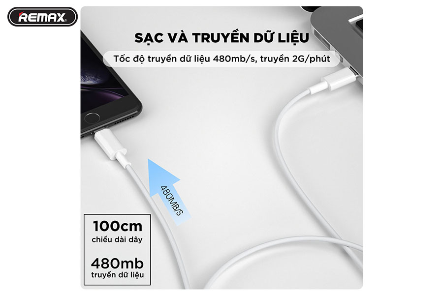 Cáp Sạc Nhanh PD 18W REMAX WDC-121i - Hàng Chính Hãng