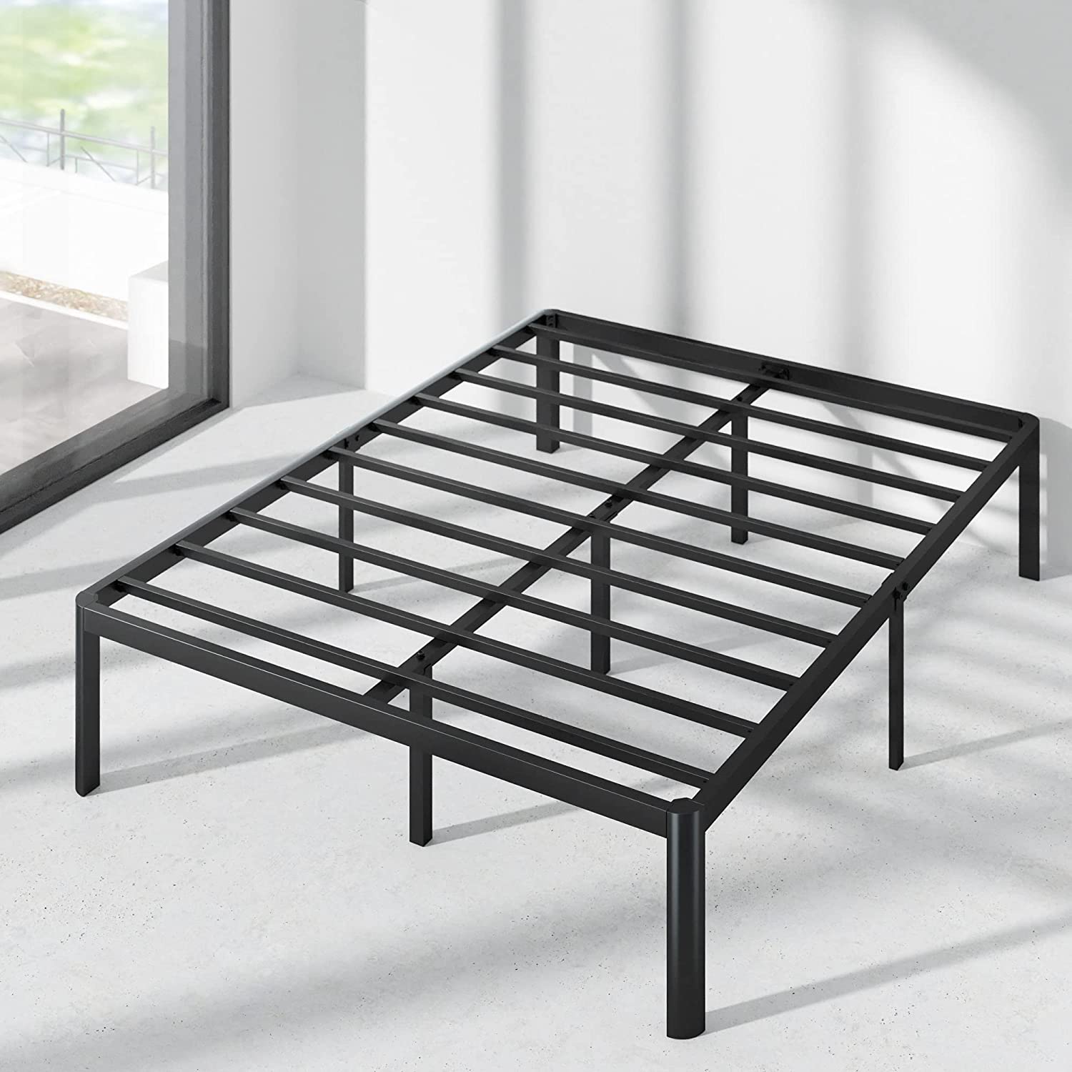 Giường Sắt Thông Minh Zinus Van 40Cm Siêu Chắc Chắn Với Góc Bo Tròn - Metal Platform Bed Frame with Steel Slat Support