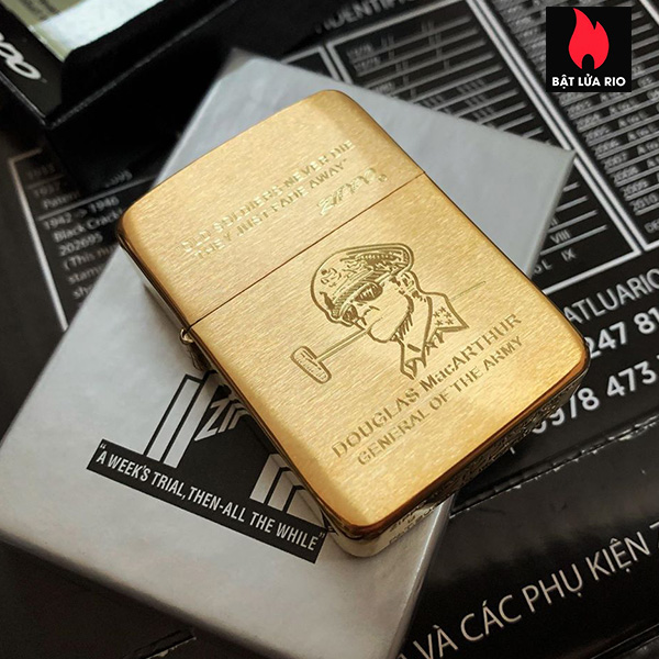 Bật Lửa Zippo Replica Brass 1941B Khắc Tướng Macarthur – Zippo 1941B.Macarthur