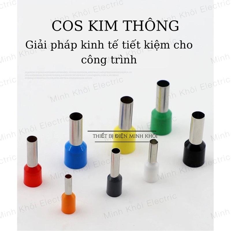 Đầu cos pin rỗng bọc nhựa 100c, cos pin rỗng,cốt kim thông,kim dài đủ kích thước