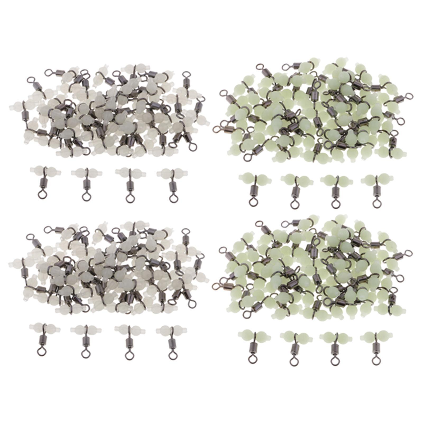 200x Luminous Gourd Rolling Swivel 3 Line Connector Sea Fishing