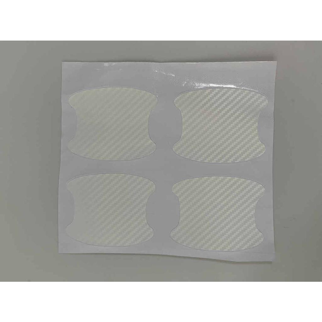 Bộ 4 Miếng Dán Bảo Vệ Tay Cầm Cửa Xe Hơi Chống Trầy Xước Chất Liệu Sợi Carbon Màu Trắng
