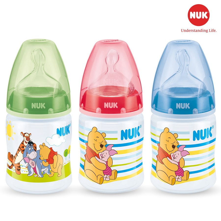 Bình Sữa Nhựa PP 150ml  Disney Núm Ti Silicone S1 Nuk NU11732 (Size M) - Màu Ngẫu Nhiên