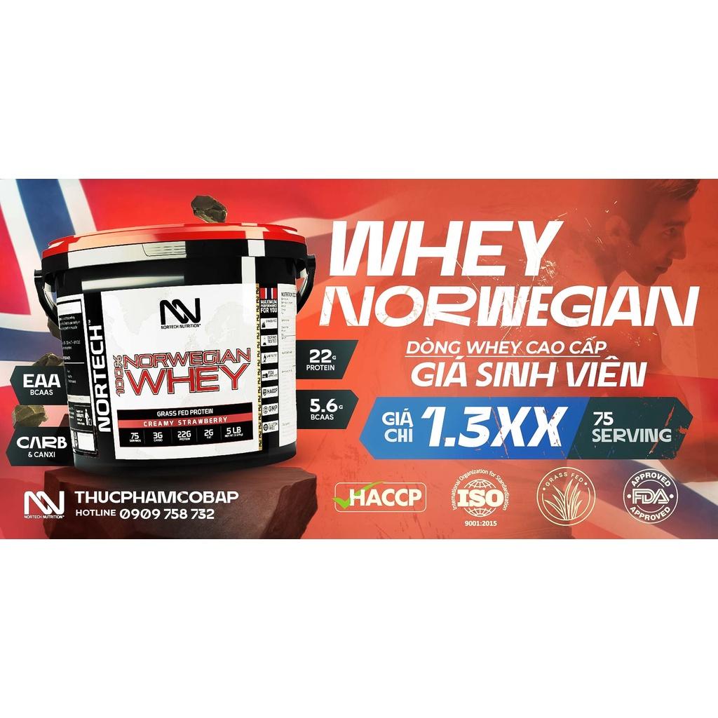 Sữa tăng cơ Whey Protein - 100% Norwegian Whey từ Nortech Nutrition - Whey chất lượng vượt trội từ Na-Uy - 75 Lần Dùng