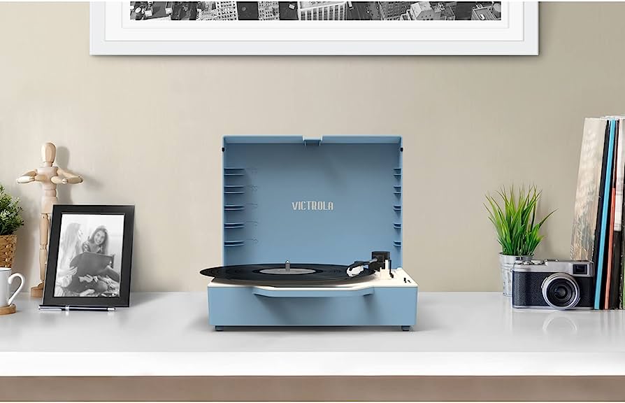 Victrola Re-Spin EcoFriendly Dual BT Connectivity Suitcase Record Player - New 100%