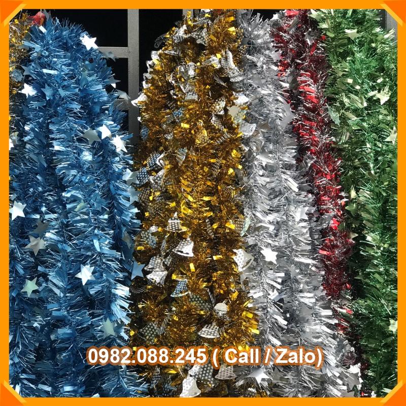 Dây kim tuyến nhiều màu 1,5m trang trí Noel, tết 2023, hàng dày, cao cấp