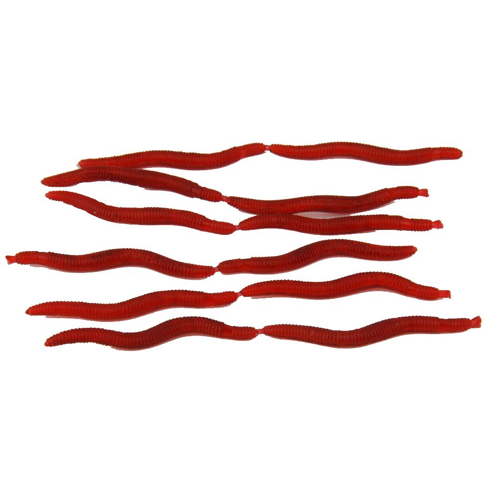 100Pcs Soft Earthworm Fishing Worm Lures Crankbaits for Freshwater and Saltwater