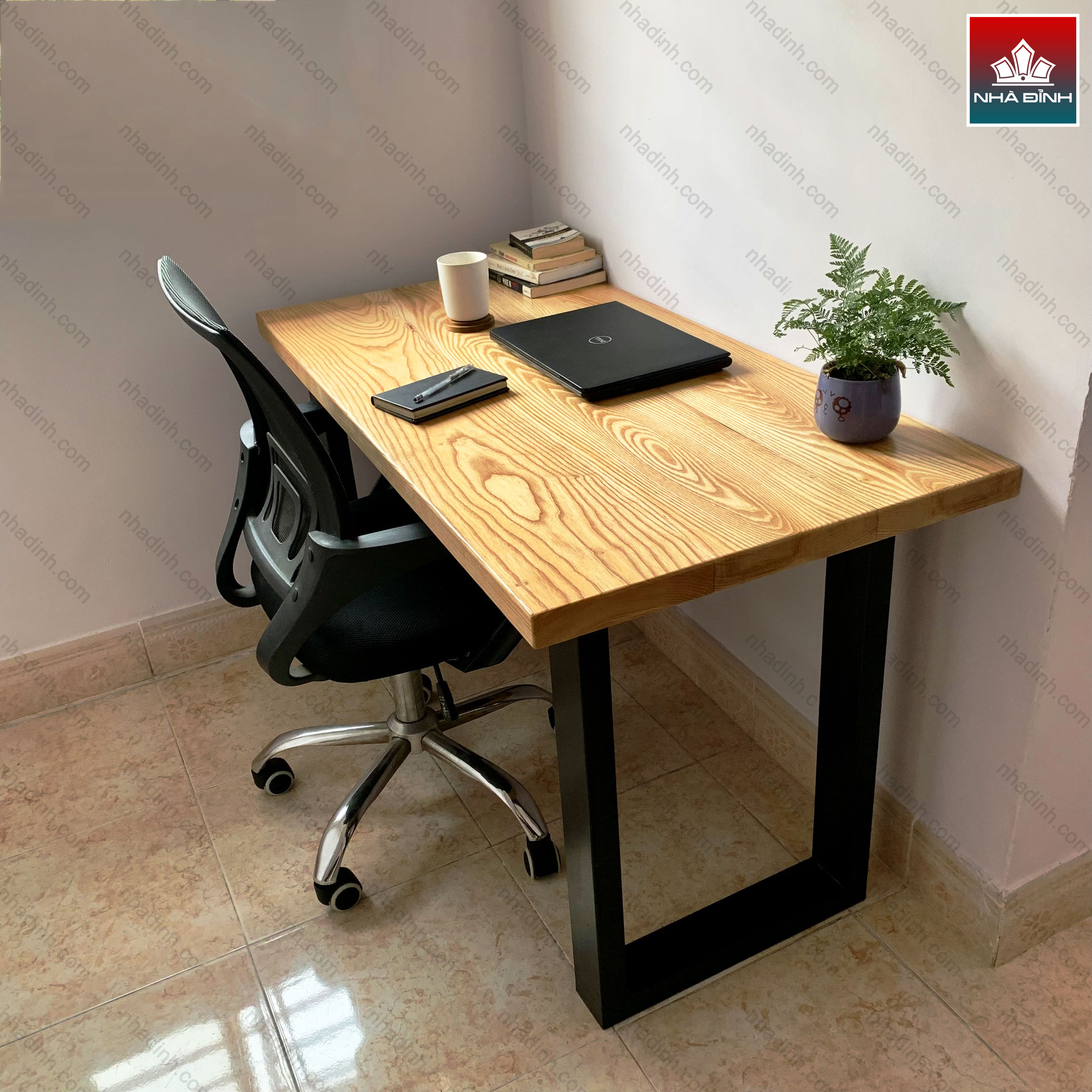 Bàn Làm Việc Gỗ Ash Dài 120 Rộng 60 Mặt Dày 4 Cao 75