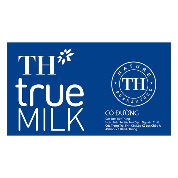 Thùng 48 Hộp Sữa Tươi Tiệt Trùng Có Đường TH True Milk (110ml/Hộp)