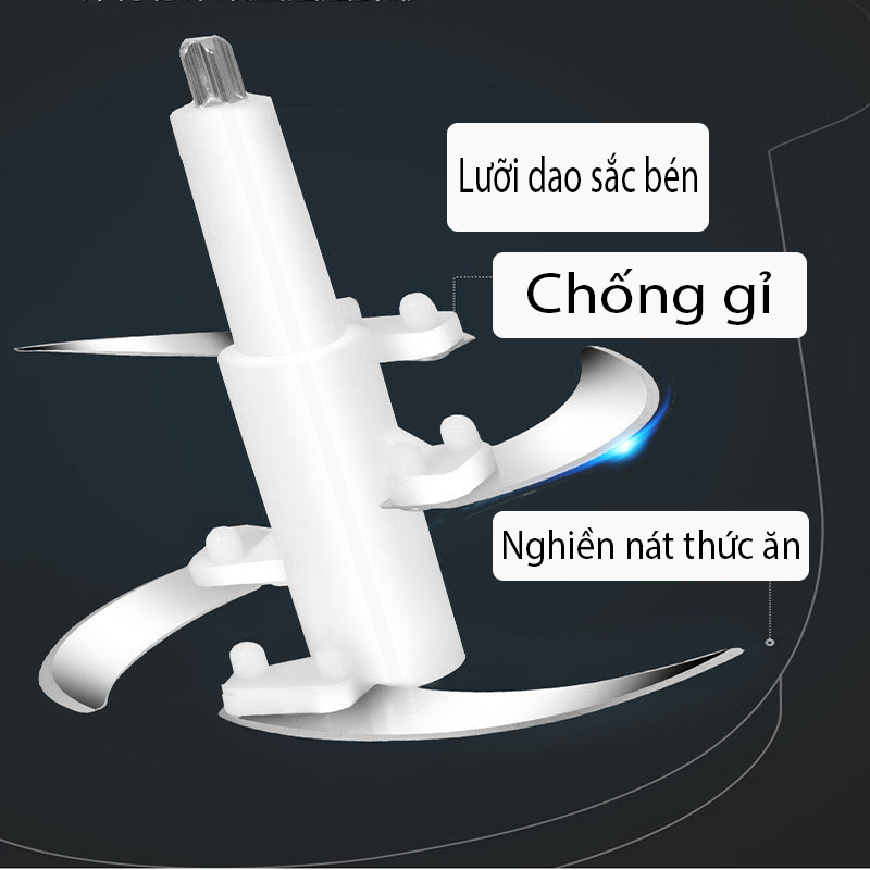 MÁY XAY THỊT ĐA NĂNG HÀNG CHÍNH HÃNG CỐI INOX 304 4 LƯỠI ĐA NĂNG, CÔNG SUẤT 250W- XAY THỊT, XAY TỎI ỚT