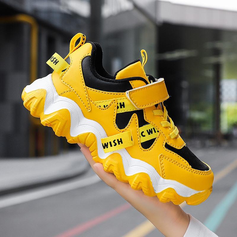 Trẻ em đi bộ sneakers đi bộ giày chạy bộ giày cho bé trai MỚI thời trang mùa xuân da trẻ em thoải mái giày thể thao thoải mái ngoài trời Color: White Shoe Size: 33