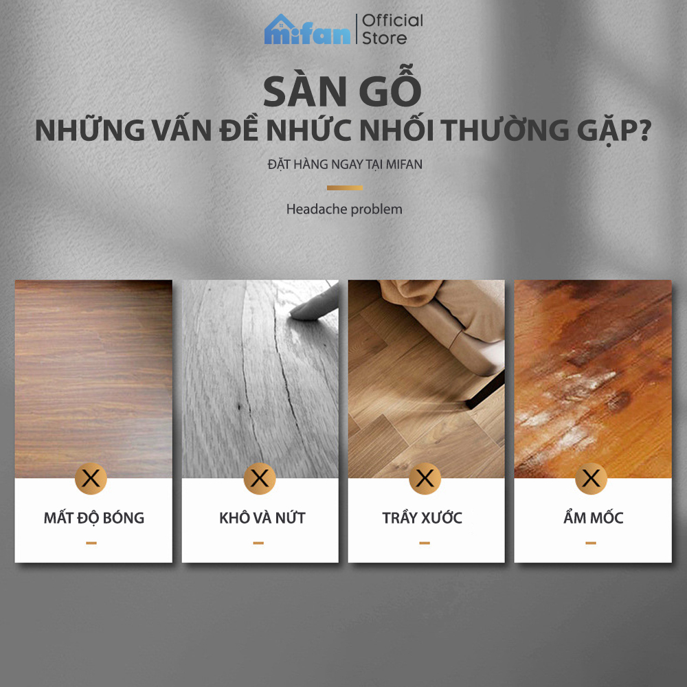 Sáp Ong Đánh Bóng Đồ Gỗ, Sàn Gỗ Mifan Beeswax 80gr - Làm mới, Phục hồi màu gỗ, vết xước bàn ghế, tủ, cửa gỗ - Hàng chính hãng