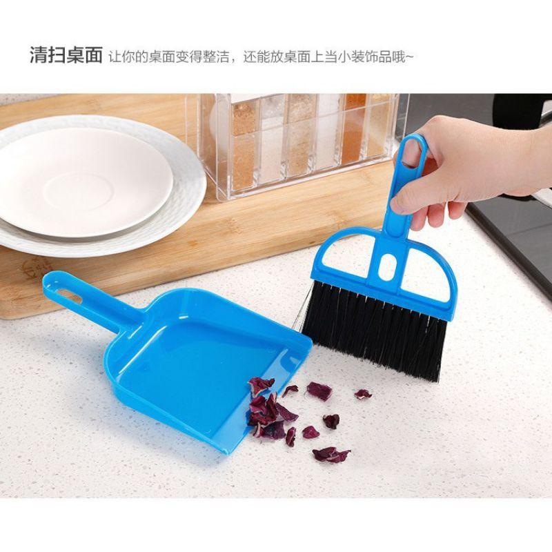 Bộ chổi quét bụi và ki hốt rác mini