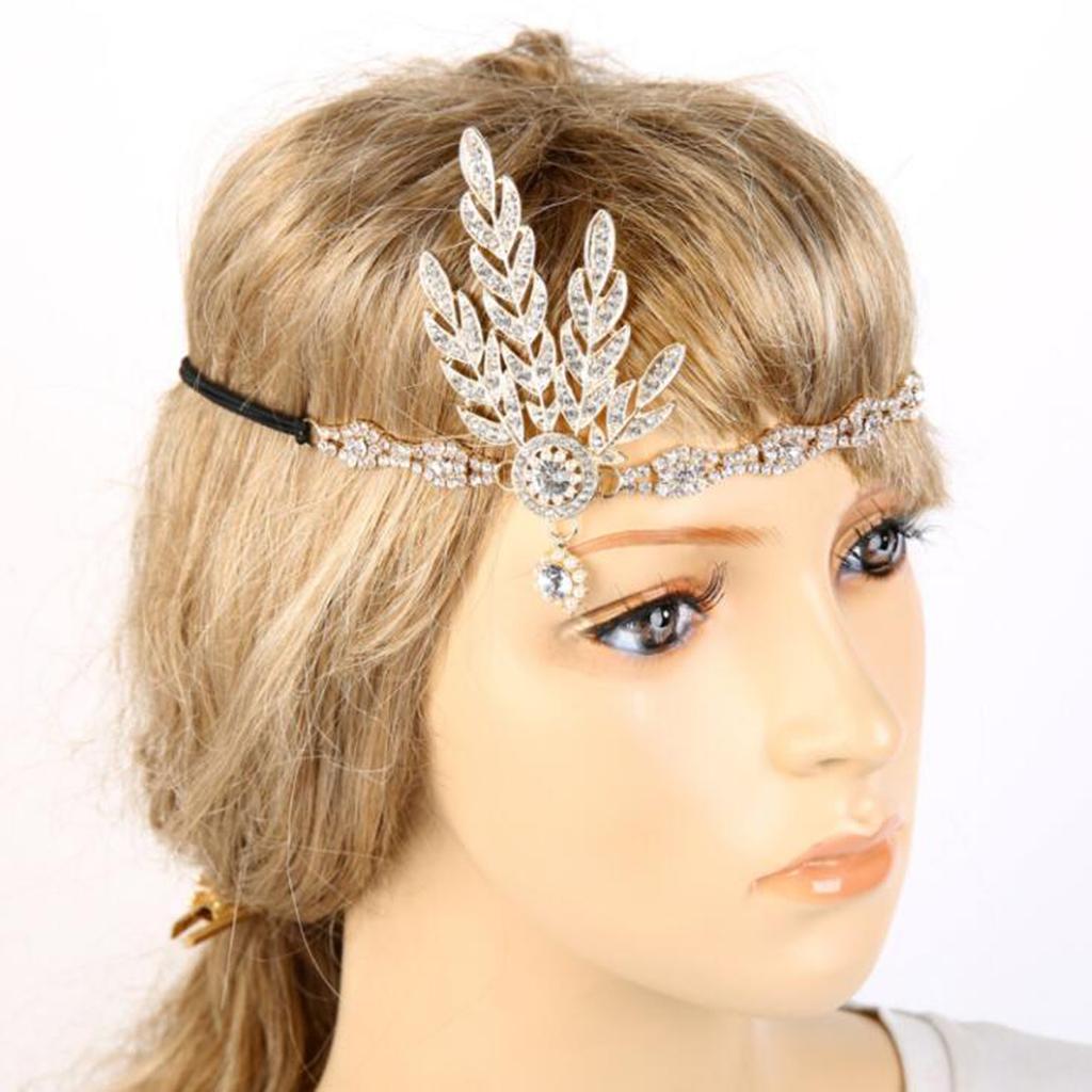 1920s Flapper Headpiece Roaring 20s Crystal Headband Gatsby Accessory