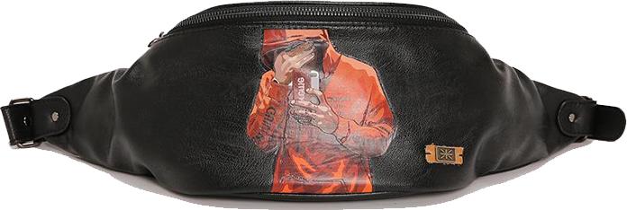 Personality Pattern Chest Bag PU Leather Fashion Waterproof Waist Bag