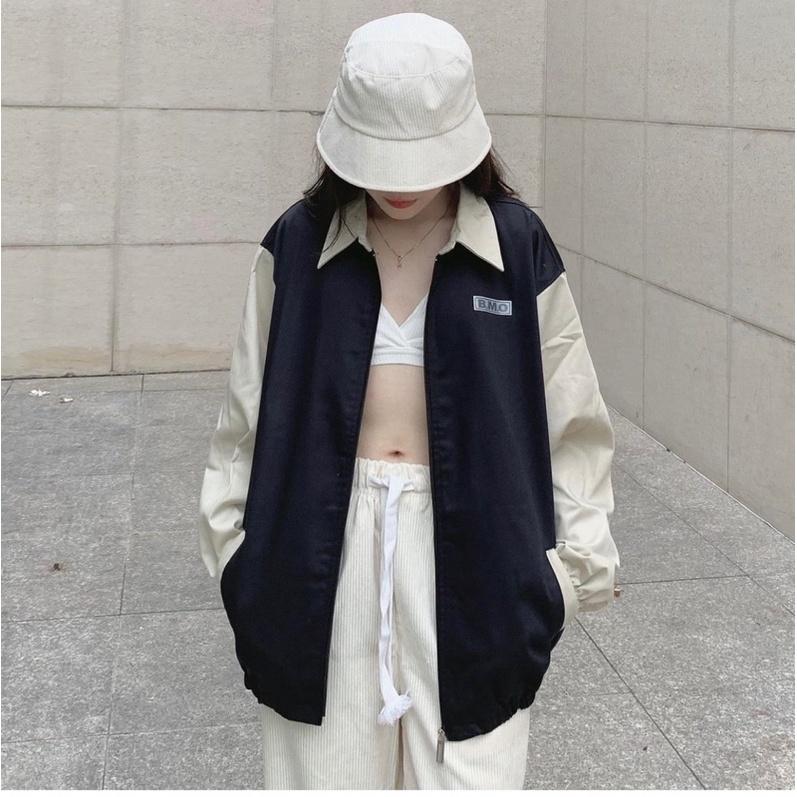 Áo khoác jacket phối màu có cổ - mã 2723
