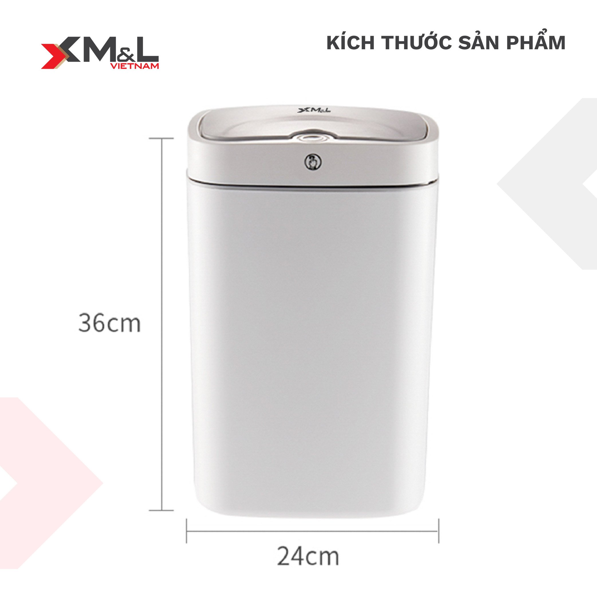 Thùng rác cảm ứng thông minh 18 lít ML B-JA-18