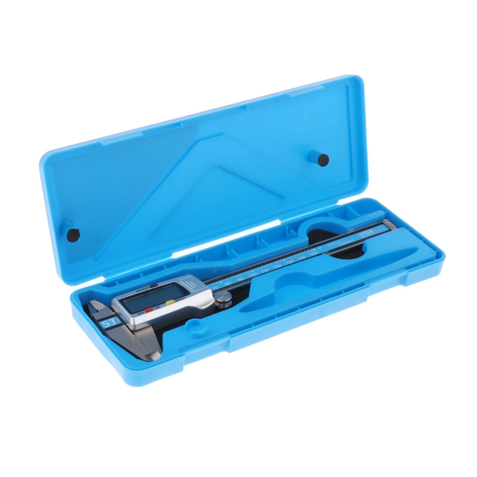 Electronic Digital Vernier Caliper, with Large LCD Screen and 150mm 0-6" Inch/Metric Conversion, Stainless Steel, Water Resistant