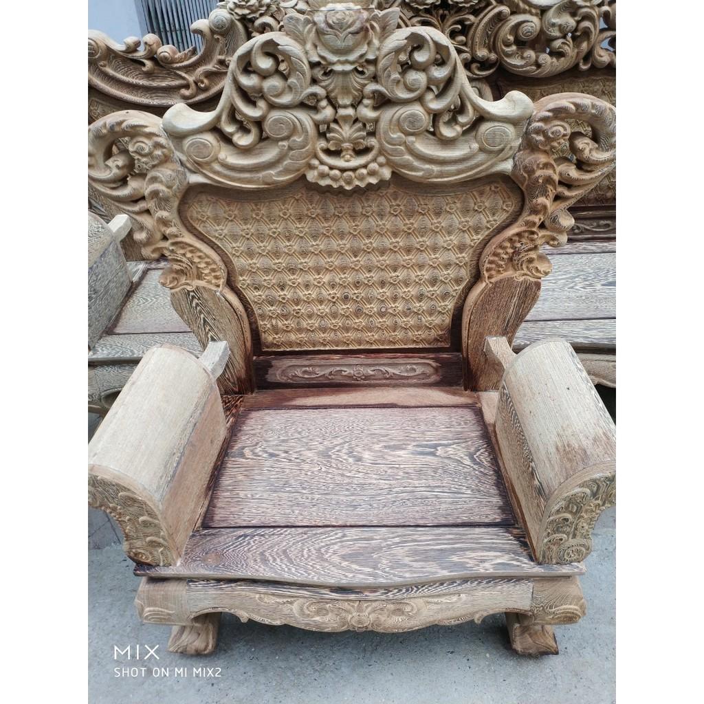 Bộ bàn ghế đồng kỵ kiểu hoàng gia gỗ mun đuôi công