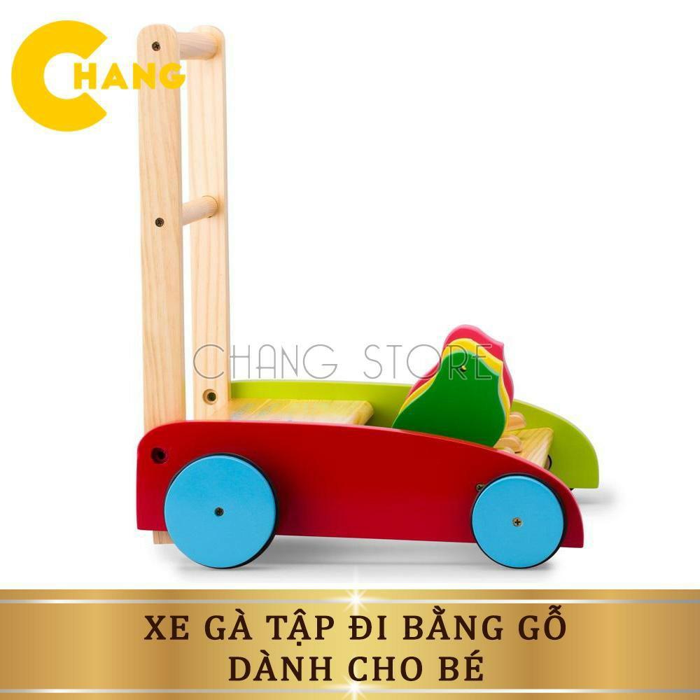 Xe tập đi cho bé, Xe gà, xe đẩy tập đi bằng gỗ giúp giữ thăng bằng, an toàn, dễ dàng sử dụng