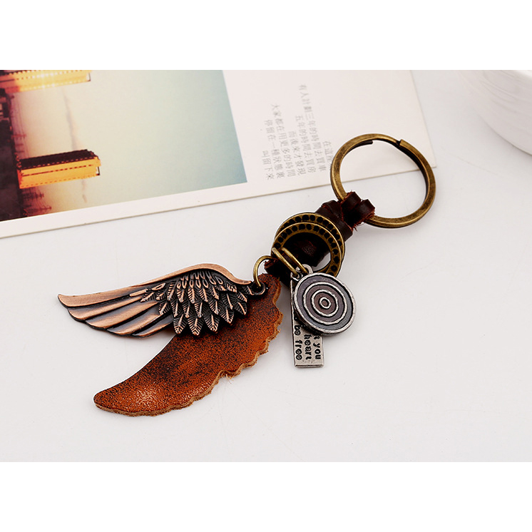 Móc Khóa Kim Loại Cao Cấp Cánh Thiên Thần - Móc Khóa Nam Cổ Điển Âu Mỹ Angel Wings Vintage Keychain