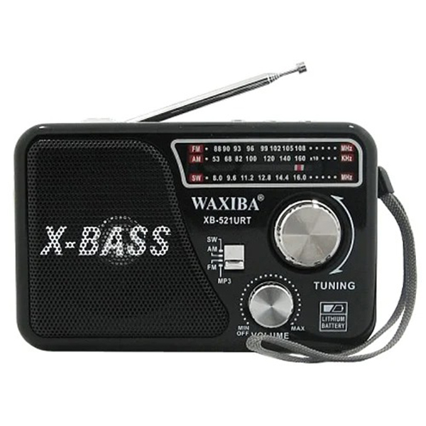 Đài Radio FM WAXIBA  XB 521URT- có hỗ trợ thẻ nhớ và USB-đèn pin Siêu sáng-BH 6 Tháng Hàng Chính Hãng