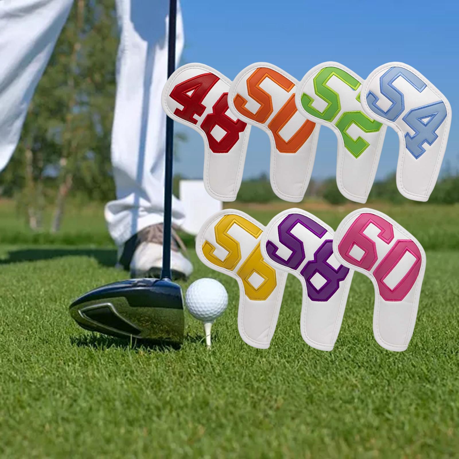 Golf Club Iron Head Covers, 7 pcs Golf Headcover Set, Thick Synthetic Leather Golf Iron Head Covers Set Fit Most Brands Irons