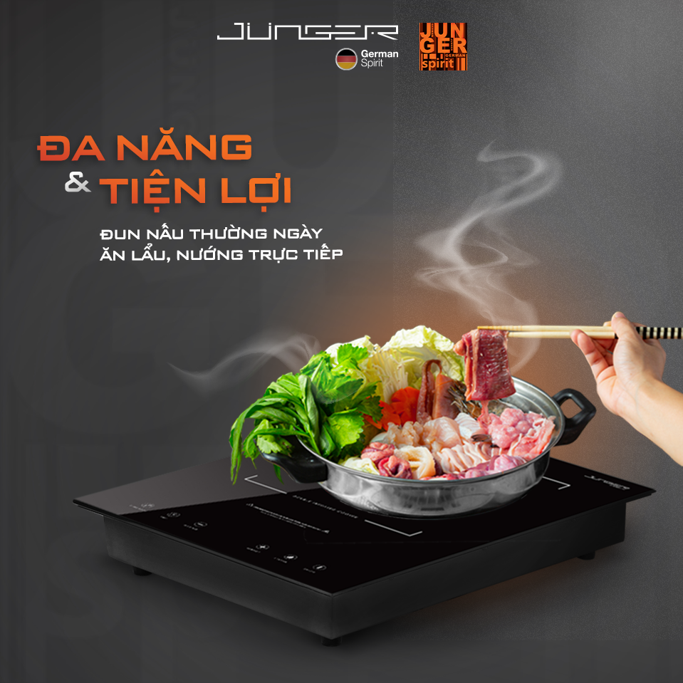 Bếp đơn hồng ngoại Junger MT-92 2200W Không kén nồi Hàng Chính Hãng Bảo Hành 12 Tháng